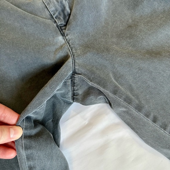 Gap Women Girlfriend Chinos Washed Black Gray Cotton Pants Striped Side Size 2 - Picture 8 of 13